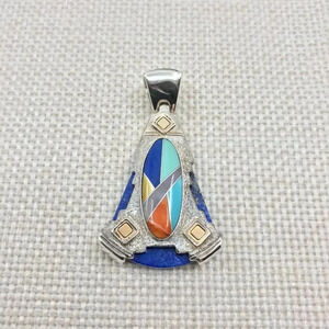 Sincerely Southwest Sterling Silver 925 Mosaic Pendant